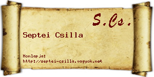 Septei Csilla névjegykártya